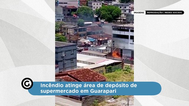 Incêndio atinge área de depósito de supermercado em Guarapari