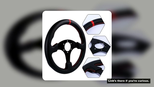 330mm/13Inch Flat Steering Wheel Leather Aluminum Frame Racing Drift Pc Game Steering Wheel Universa