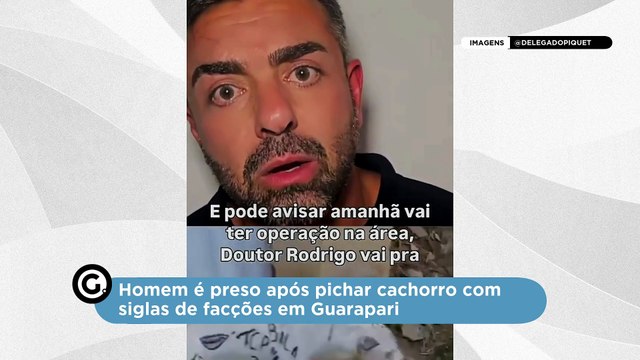 Homem é preso após pichar cachorro com siglas de facções em Guarapari