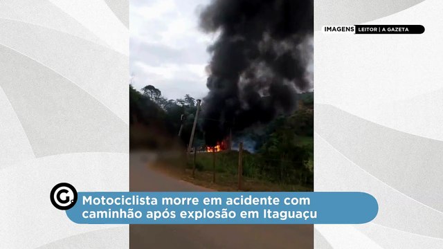 Motociclista morre em acidente com caminhão após explosão em Itaguaçu