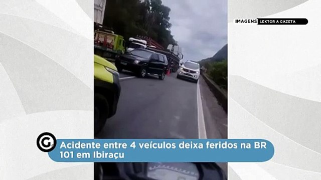 Acidente entre 4 veículos deixa feridos na BR 101 em Ibiraçu