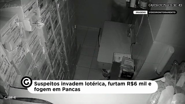 Suspeitos invadem lotérica, furtam R$6 mil e fogem em Pancas