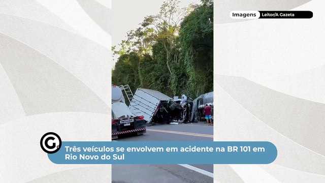 Três veículos se envolvem em acidente na BR 101 em Rio Novo do Sul