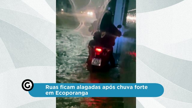 Ruas ficam alagadas após chuva forte em Ecoporanga