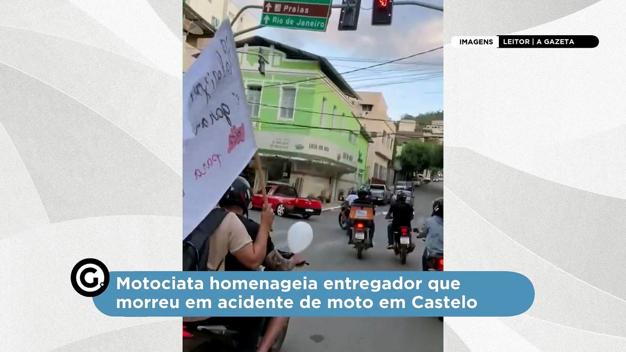 Motociata homenageia entregador que morreu em acidente de moto em Castelo