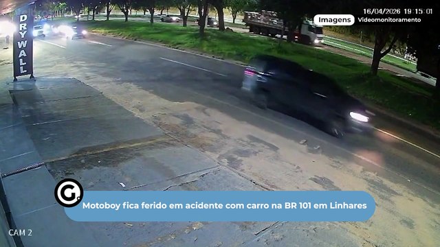 Motoboy fica ferido em acidente com carro na BR 101 em Linhares