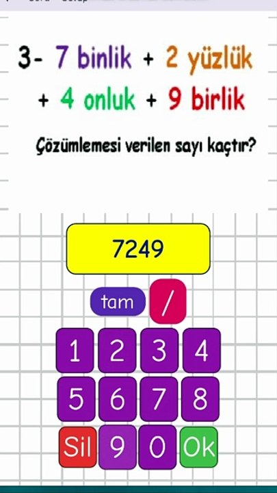 1.11- 4 Basamaklı Sayılarda Çözümleme - 4. Sınıf Matematik #shorts