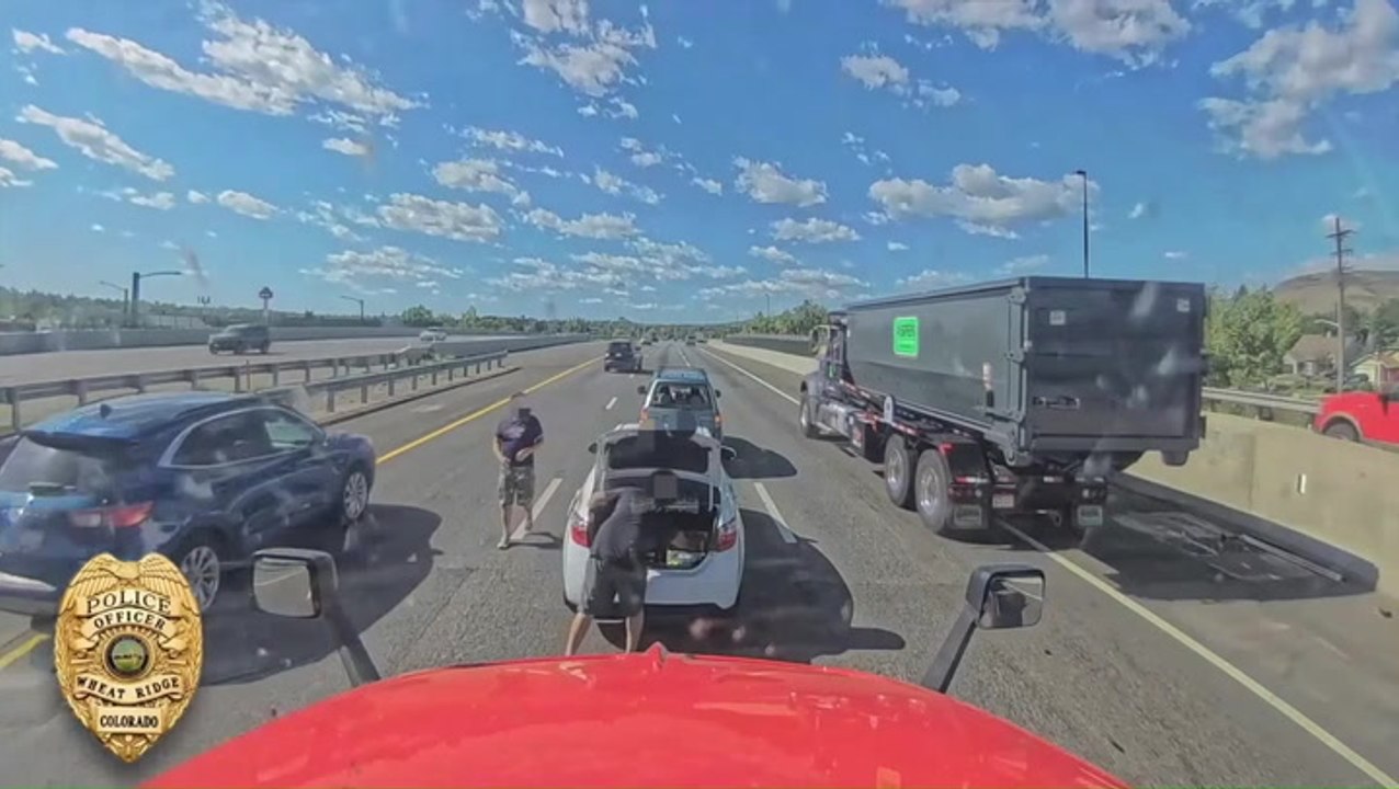 Two road rage drivers stop in middle of busy interstate to fight