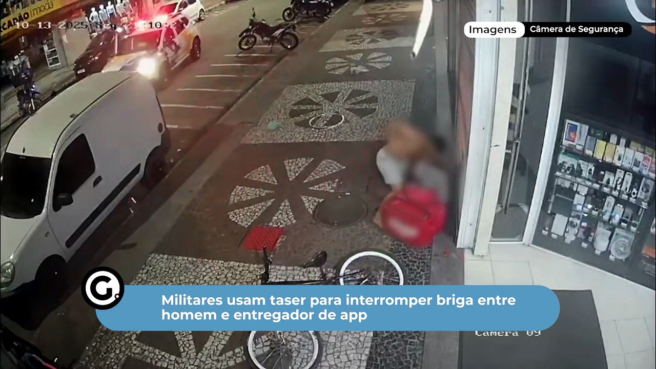 Militares usam taser para interromper briga entre homem e entregador de app
