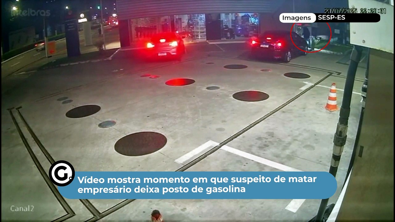 Vídeo mostra momento em que suspeito de matar empresário deixa posto de gasolina