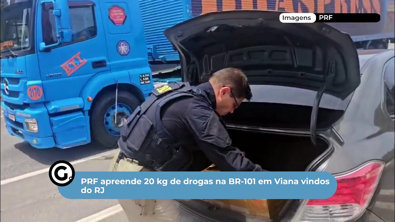 PRF apreende 20 kg de drogas na BR-101 em Viana vindos do RJ