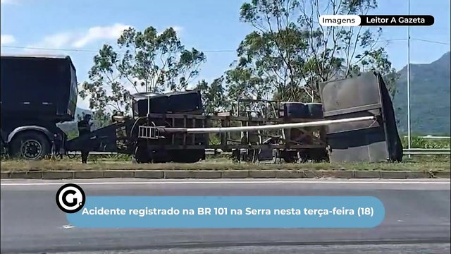 Acidente registrado na BR 101 na Serra nesta terça-feira (18)