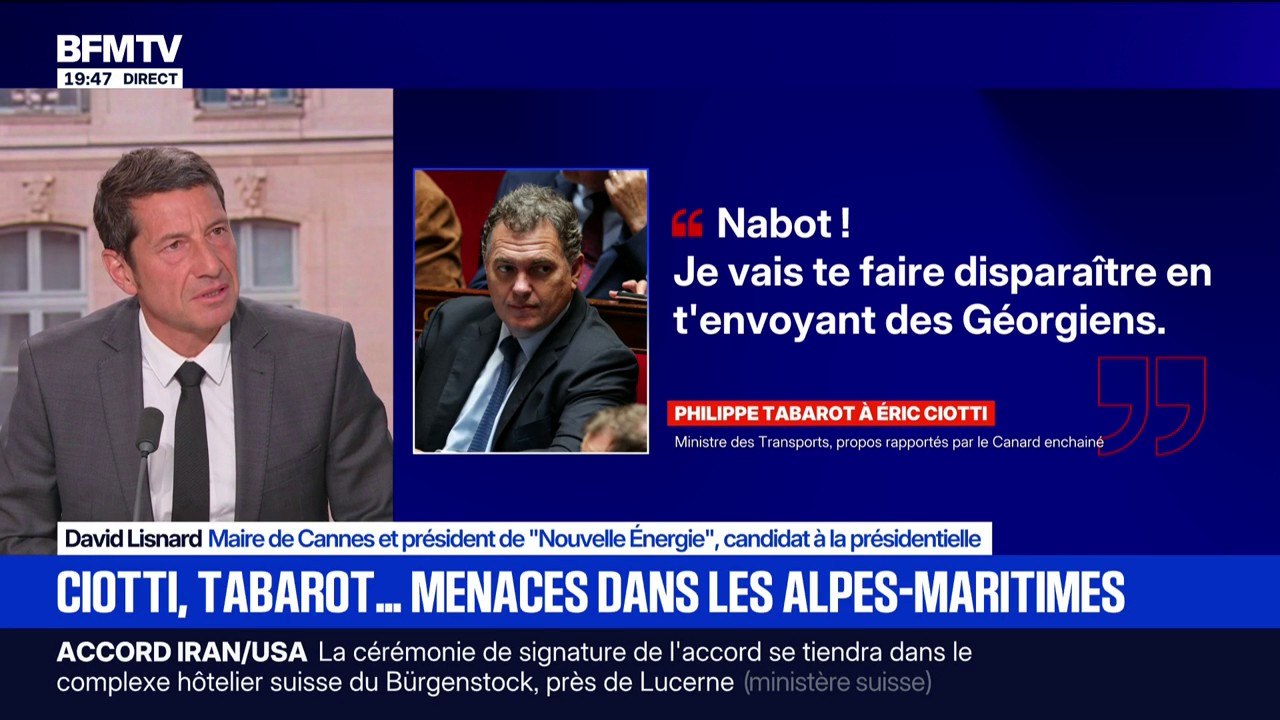 Échange virulent entre Philippe Tabarot et Éric Ciotti: "Ces propos traduiraient une approche un peu clanique", constate David Lisnard, maire de Cannes et candidat à la présidentielle