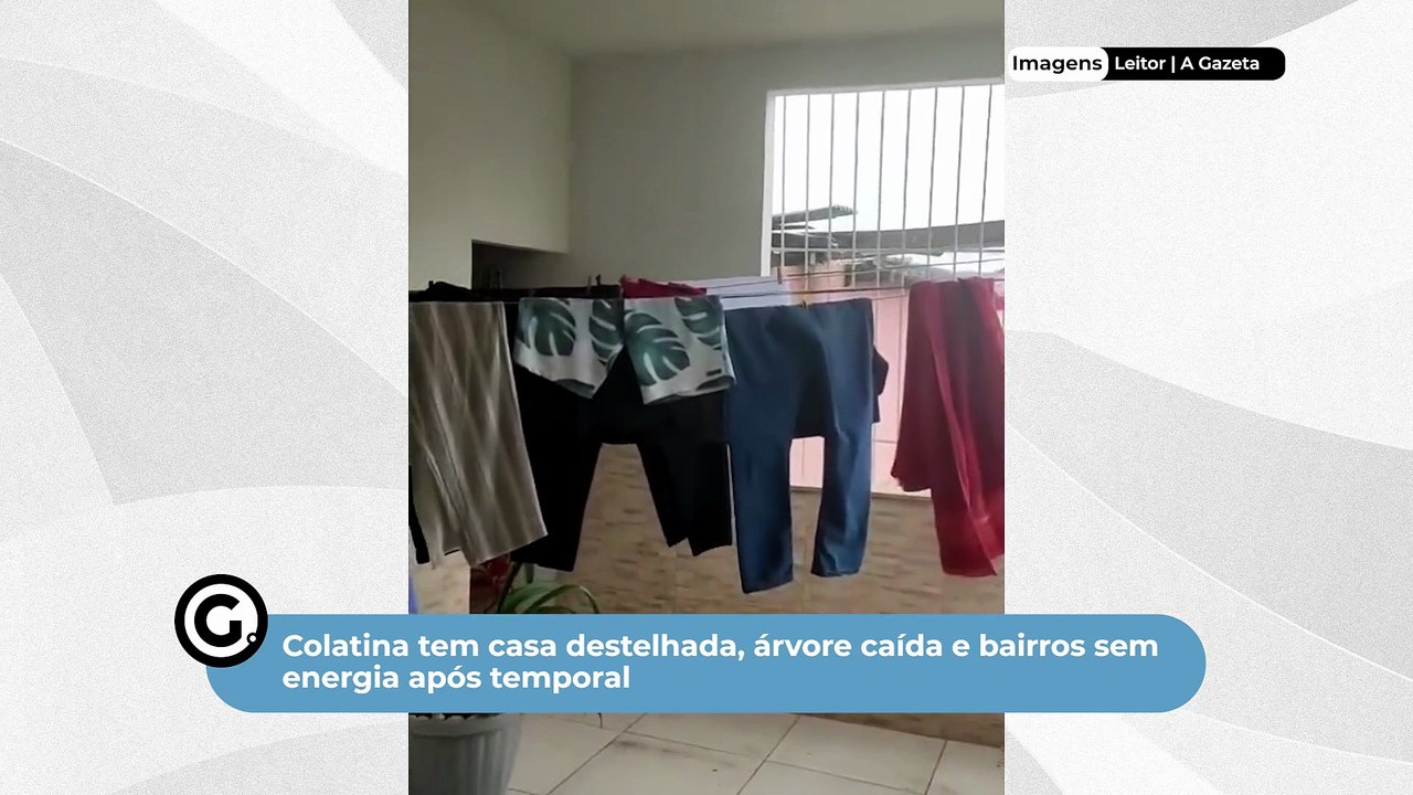 Colatina tem casa destelhada, árvore caída e bairros sem energia após temporal