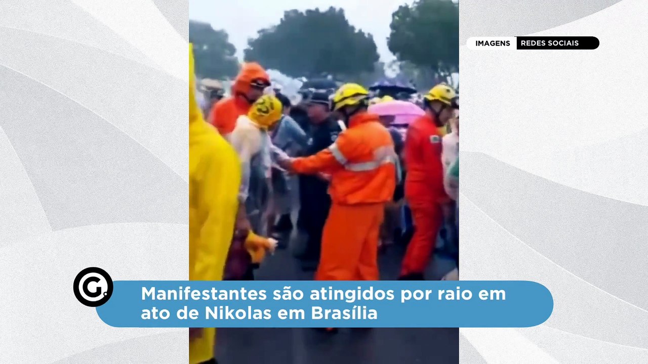 Manifestantes são atingidos por raio em ato de Nikolas em Brasília