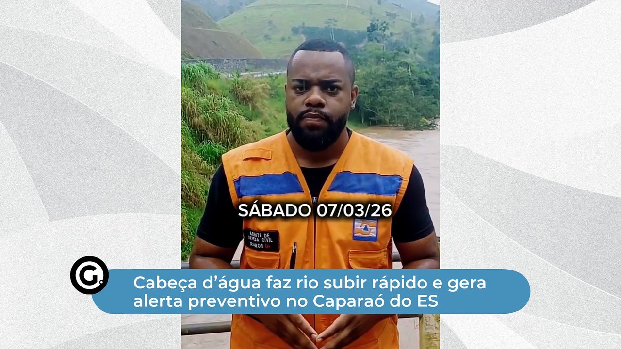 Cabeça d’água faz rio subir rápido e gera alerta preventivo no Caparaó do ES