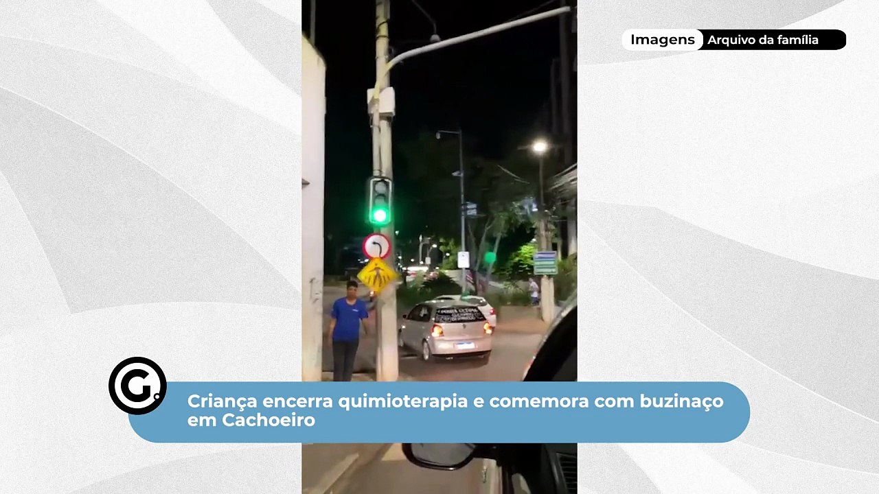 Criança encerra quimioterapia e comemora com buzinaço em Cachoeiro