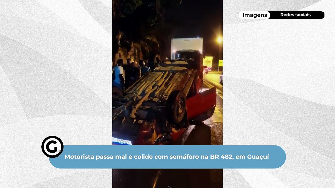 Motorista passa mal e colide com semáforo na BR 482, em Guaçuí