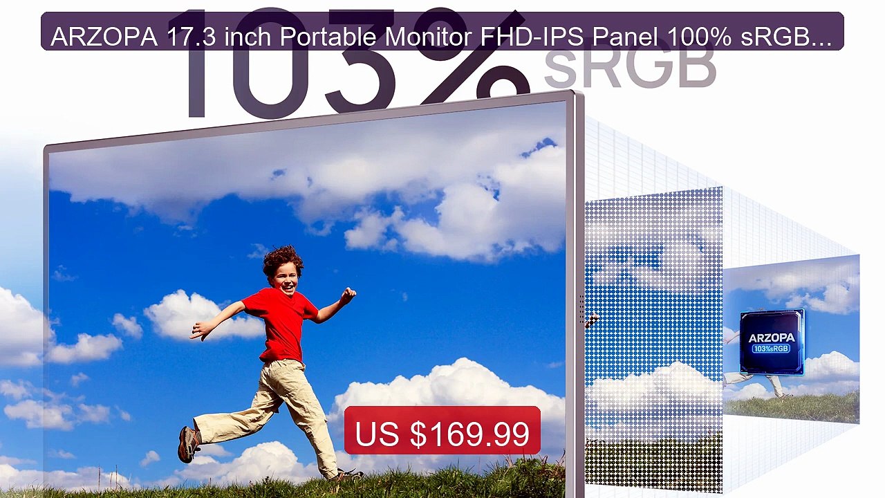 ARZOPA 17.3 inch Portable Monitor FHD-IPS Panel 100% sRGB Sec... -- Amazing Value 2026 | Must Have!