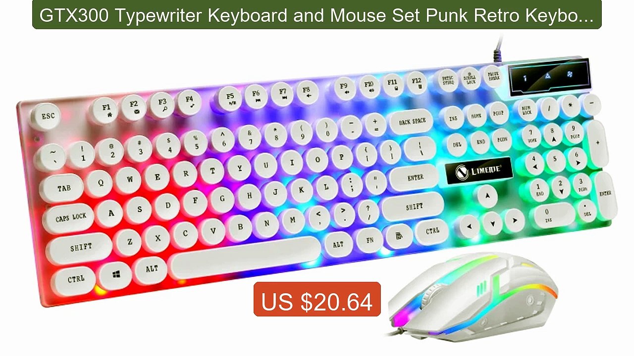 GTX300 Typewriter Keyboard and Mouse Set Punk Retro Keyboar... -- Top Pick 2026 | Unbeatable Price!