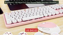 Ergonomic 104 Keys Full Size Round Retro Keycaps Wireless Key... -- Amazing Value 2026 | Must Have!