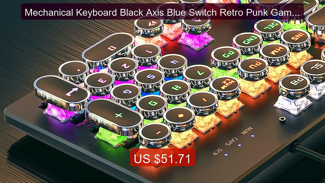 Mechanical Keyboard Black Axis Blue Switch Retro Punk Gaming K... -- Hot Deal 2026 | Limited Offer!