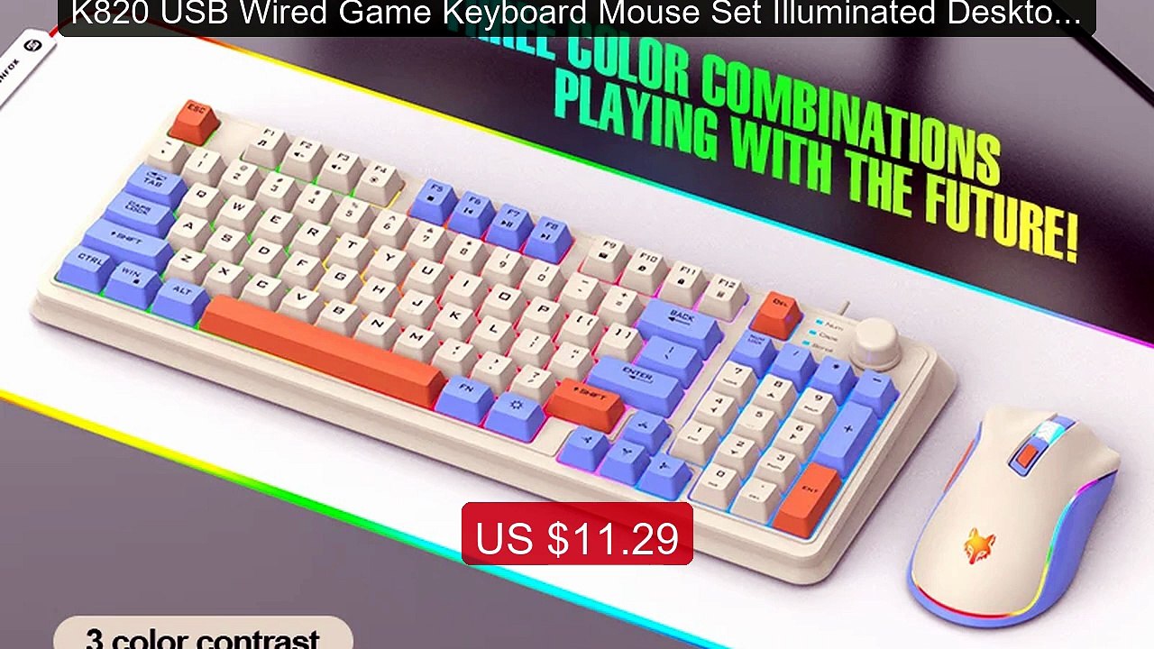 K820 USB Wired Game Keyboard Mouse Set Illuminated Desktop/La... -- Amazing Value 2026 | Must Have!
