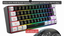 HXSJ-60% RGB Backlit Gaming Keyboard and Mouse Set 61-Key wire... -- Best Buy 2026 | Great Quality!