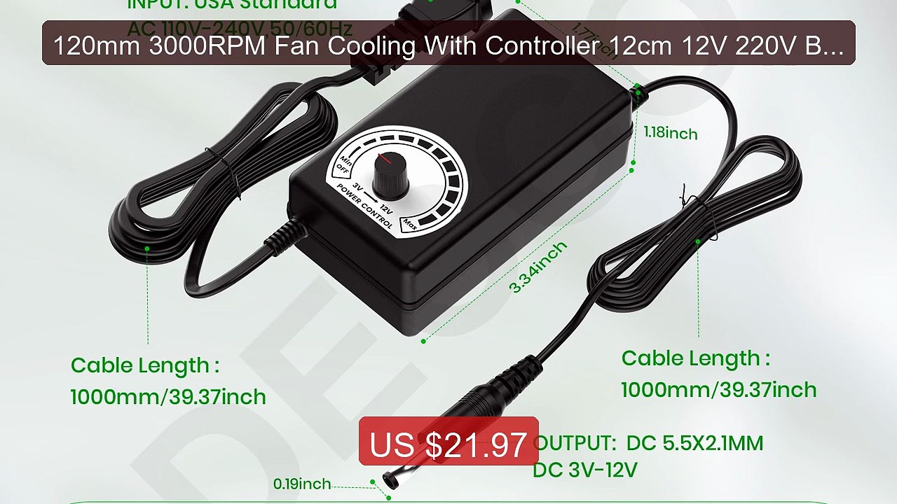 120mm 3000RPM Fan Cooling With Controller 12cm 12V 220V Btc M... -- Amazing Value 2026 | Must Have!