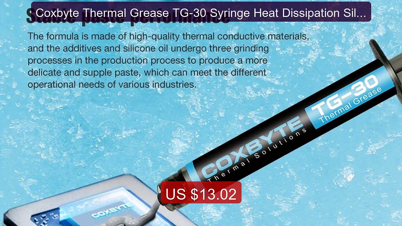 Coxbyte Thermal Grease TG-30 Syringe Heat Dissipation Silicone... -- Best Buy 2026 | Great Quality!