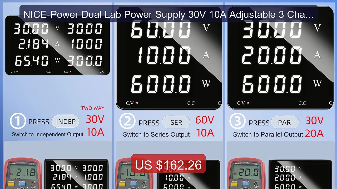 NICE-Power Dual Lab Power Supply 30V 10A Adjustable 3 Channel 60V 1... -- Top Rated 2026 | Buy Now!