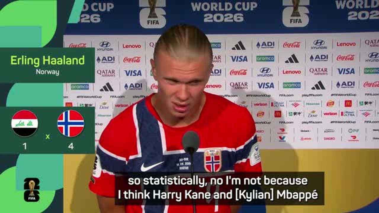 Haaland won't say he's the best goalscorer despite World Cup double