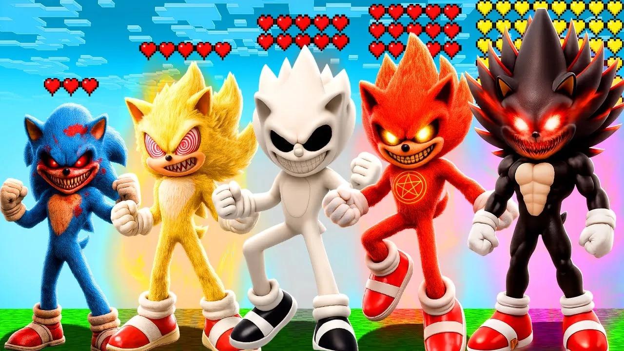 Quelle transformation de SONIC.EXE dans Minecraft a le plus de points de vie ? (mod Sonic Le Film)
