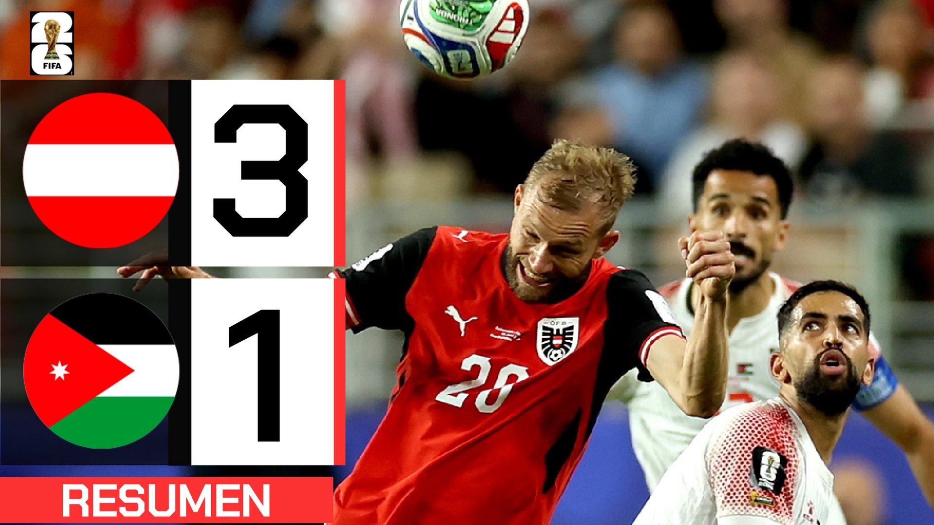 Austria 3-1 Jordania | Resumen Mundial 2026