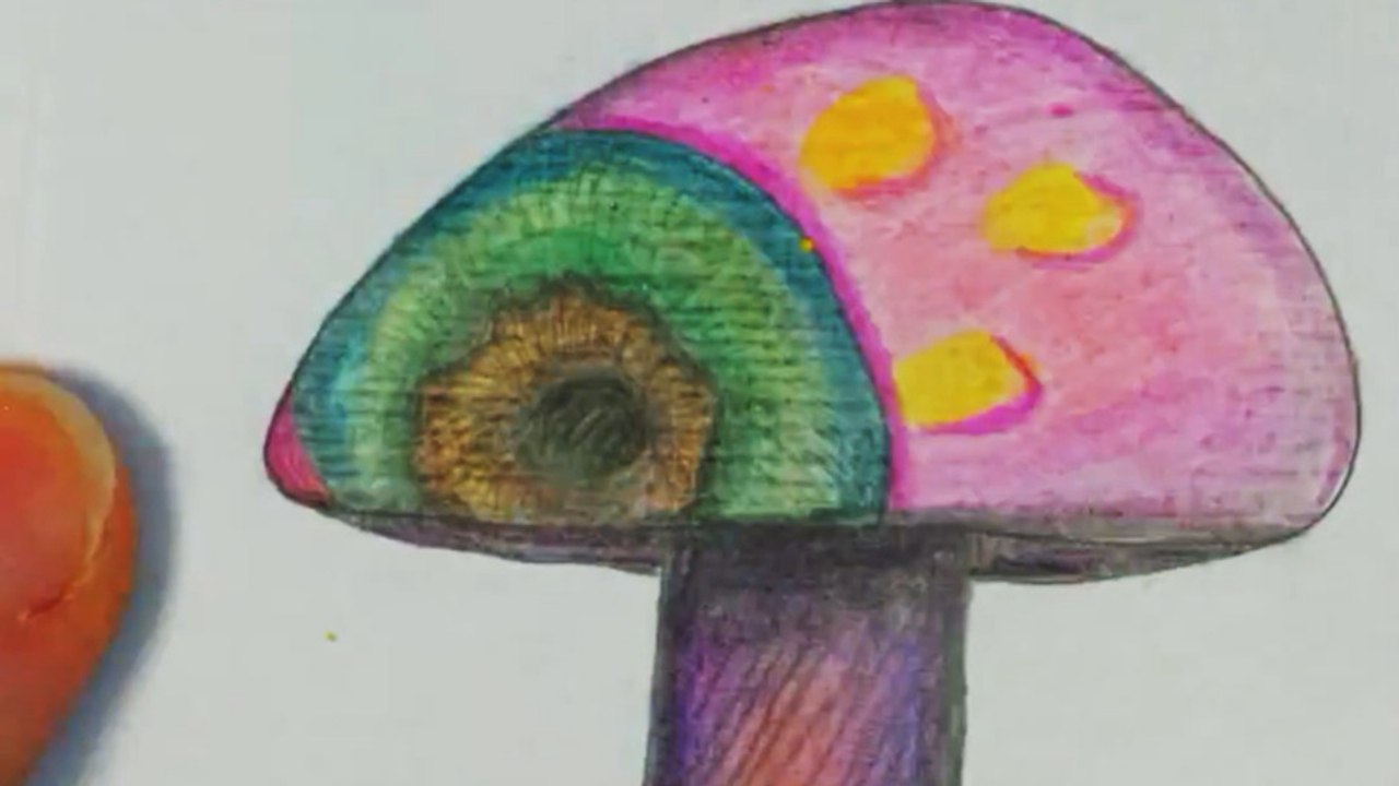 relaxxing coloring of a surreal shroom