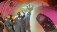 Plane passengers pulled from fiery wreckage after crash on highway