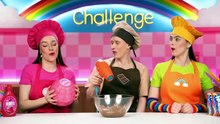 Rainbow VS Chocolate VS Pink Color Cooking Challenge by Multi DO Challenge