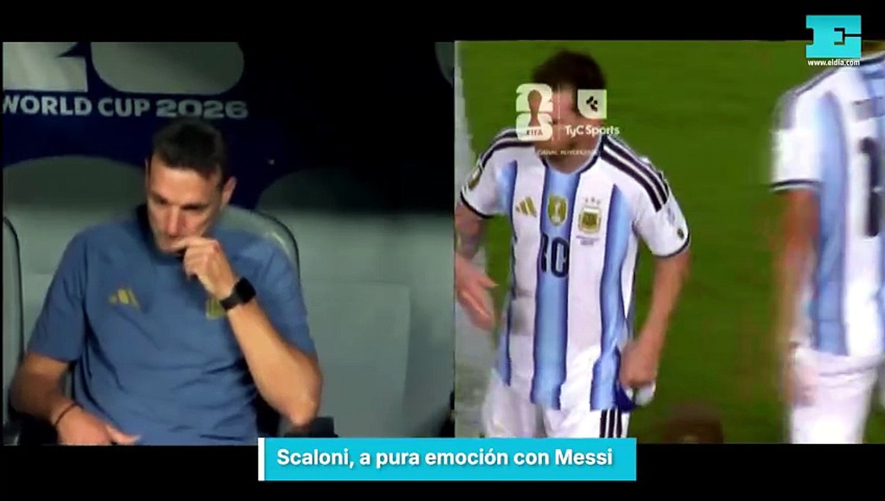 Scaloni, a pura emoción con Messi