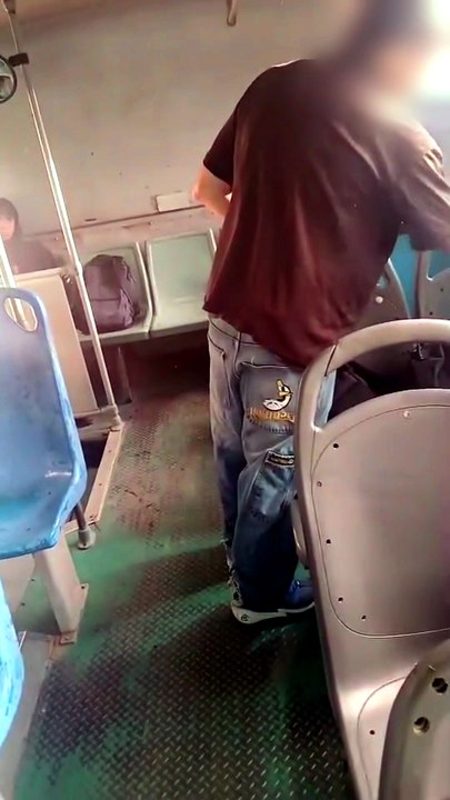 JOVEN GRAFITEA CAMIÓN PÚBLICO