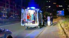 Virajı alamayan ticari taksi ters döndü iki yolcu yaralandı