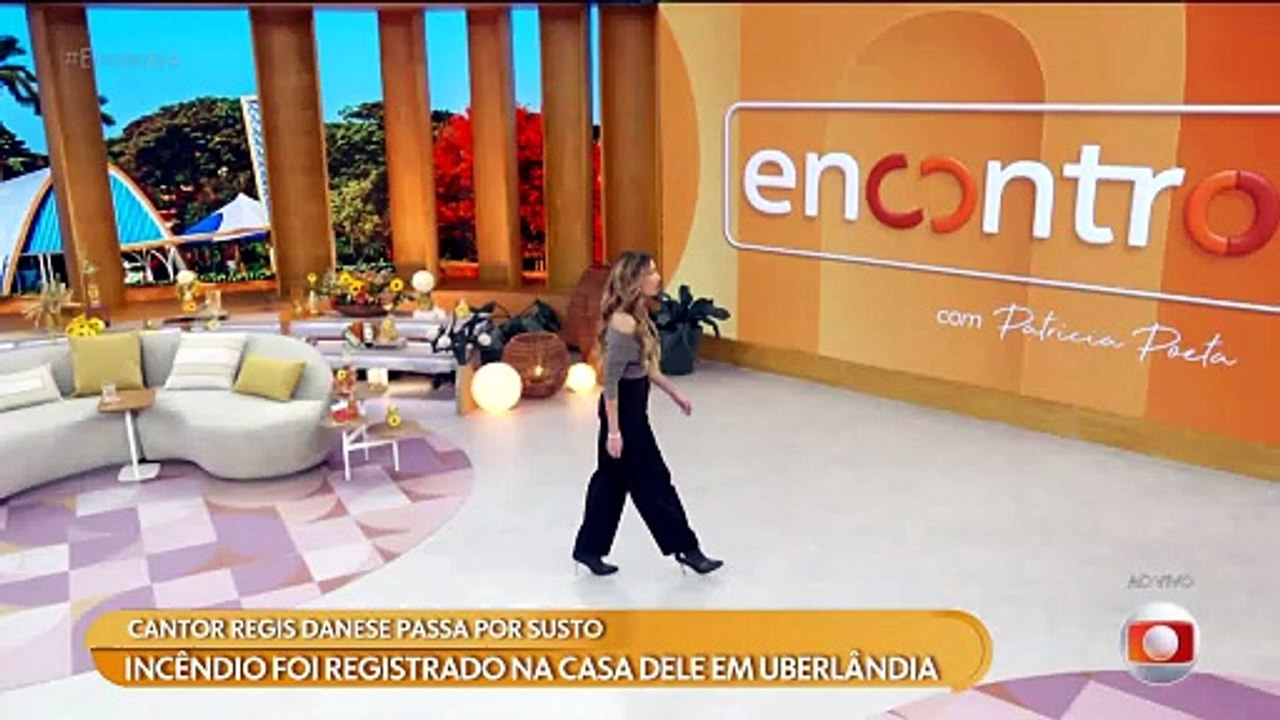 Encontro com Patrícia Poeta Regis Danese mostra incêndio no quar
