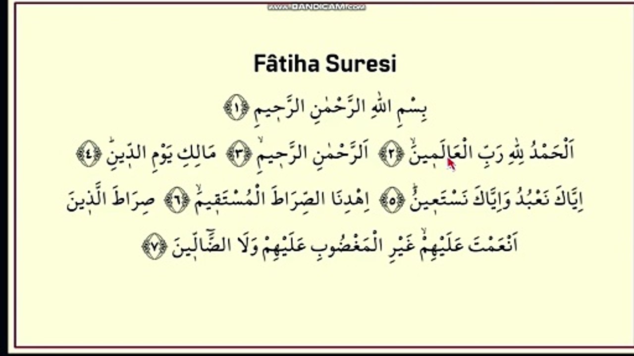 FATİHA SURESİ