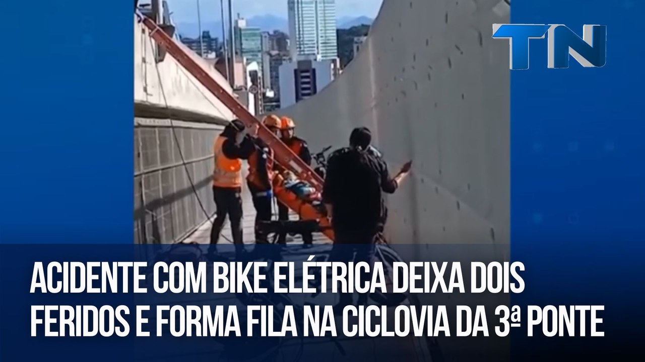 Acidente com bike elétrica deixa dois feridos e forma fila na ciclovia da 3ª Ponte