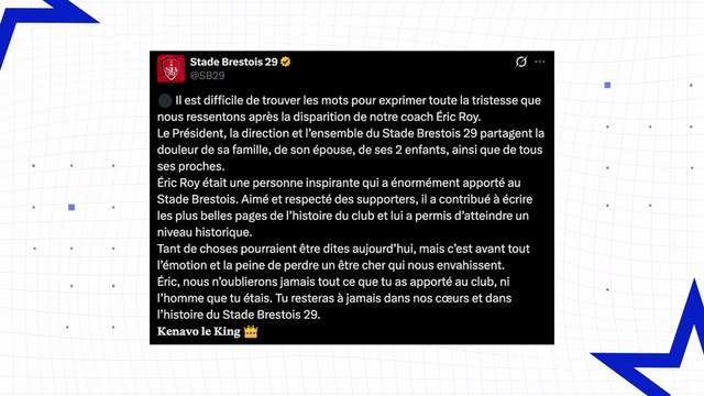 Pluie d'hommages après le décès brutal d'Eric Roy