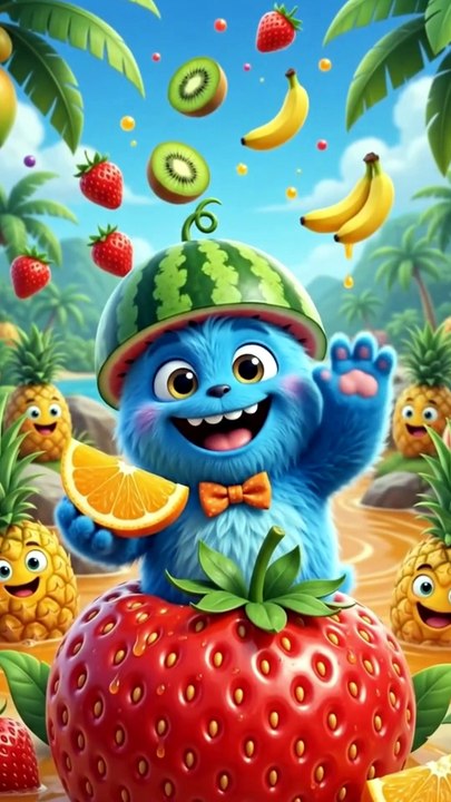 Gobi Vitamin Adasında 🍉🍓 Karpuz Kaskı Partisi 🍍✨ Çılgın Tropikal Meyve Dansı 🎉 #funny #shorts #çocukşarkıları #bebekşarkıları