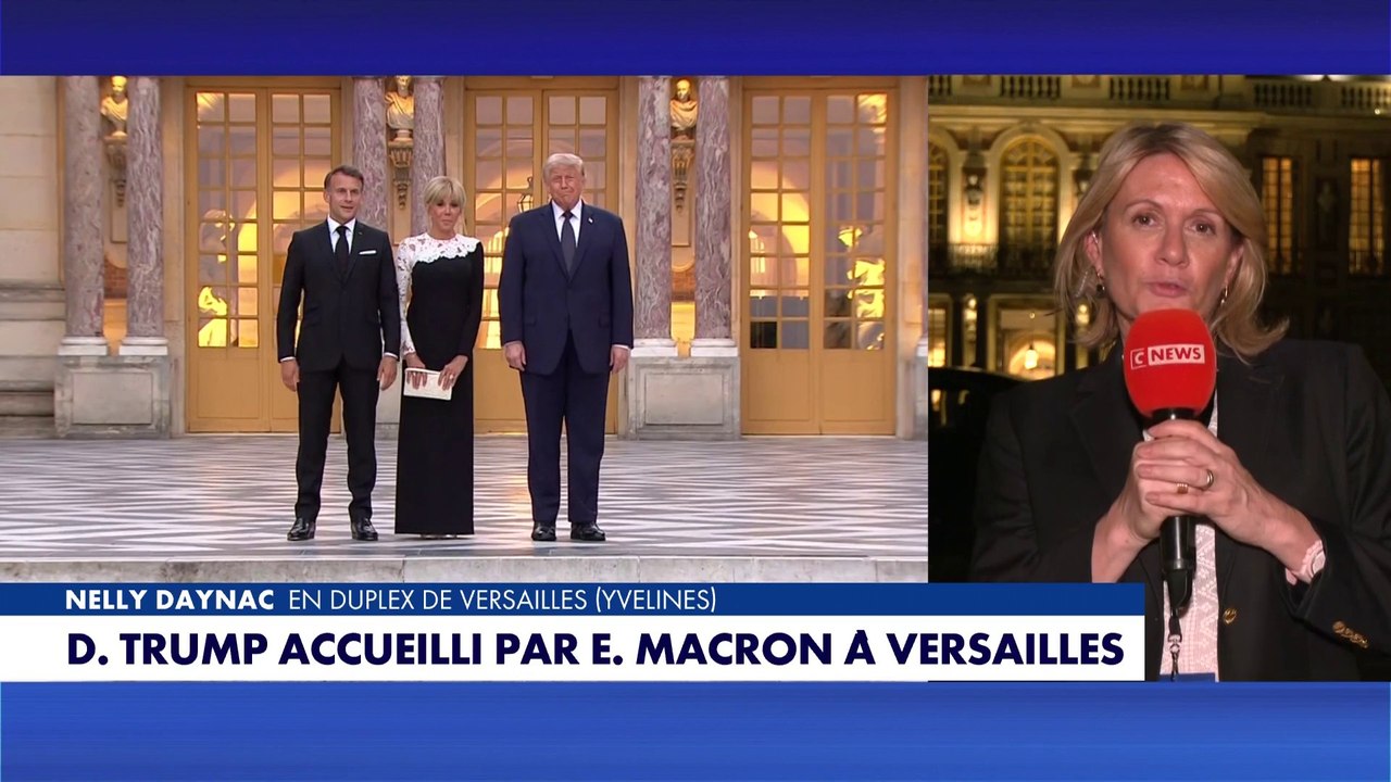 Donald Trump accueilli par Emmanuel Macron à Versailles