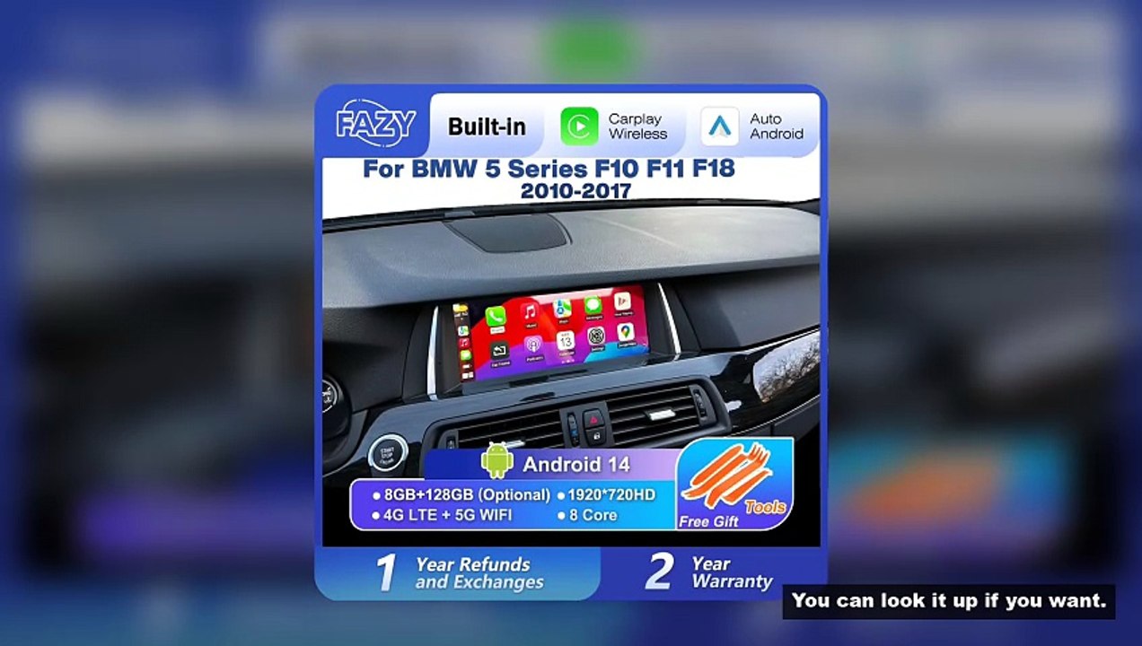 10.25'' Android 14 Wireless Carplay For BMW 5 Series F10 F11 F07 F18 2010-2017 Car Screen Stereo GPS
