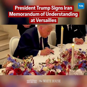 ABD Başkanı Trump, İran ile mutabakat zaptını Versay'da imzaladı