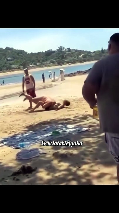 ​When a Beach Day Accidentally Turns Into a WWE Match! 💀😂