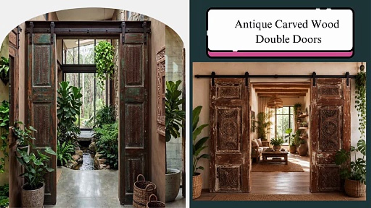 Vintage Colorful, Pattern-Filled Homes, Carved Wood Doors